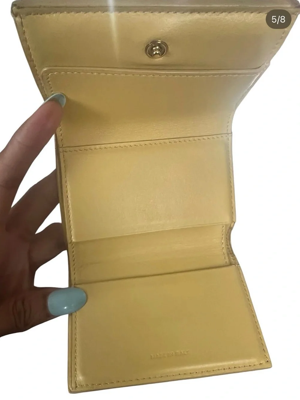 Celine Yellow Pebbled Leather foldable wallet
